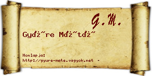 Gyüre Máté névjegykártya